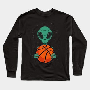 Basketball Alien,  Alien Playing Basketball Sport Long Sleeve T-Shirt